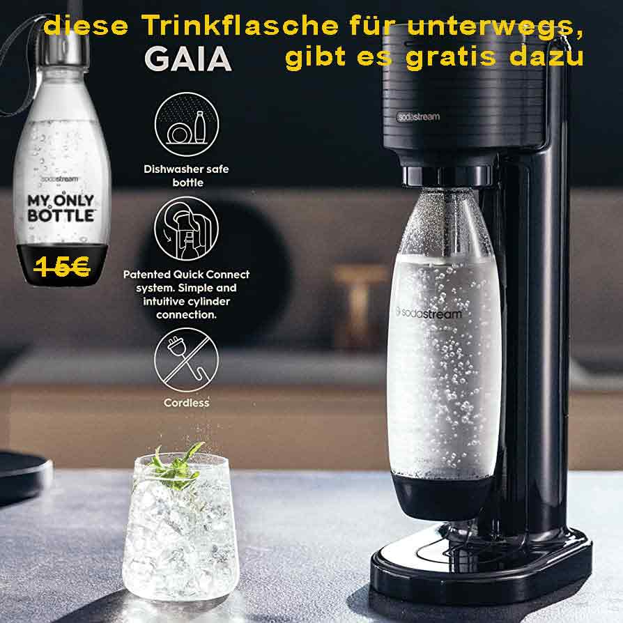 Wassersprudler Sodastream mit einer Reiseflasche gratis dazu